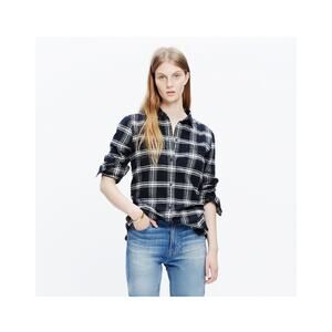 Madewell Flannel Ex-Boyfriend Shirt in Rutherford Plaid Size Small
